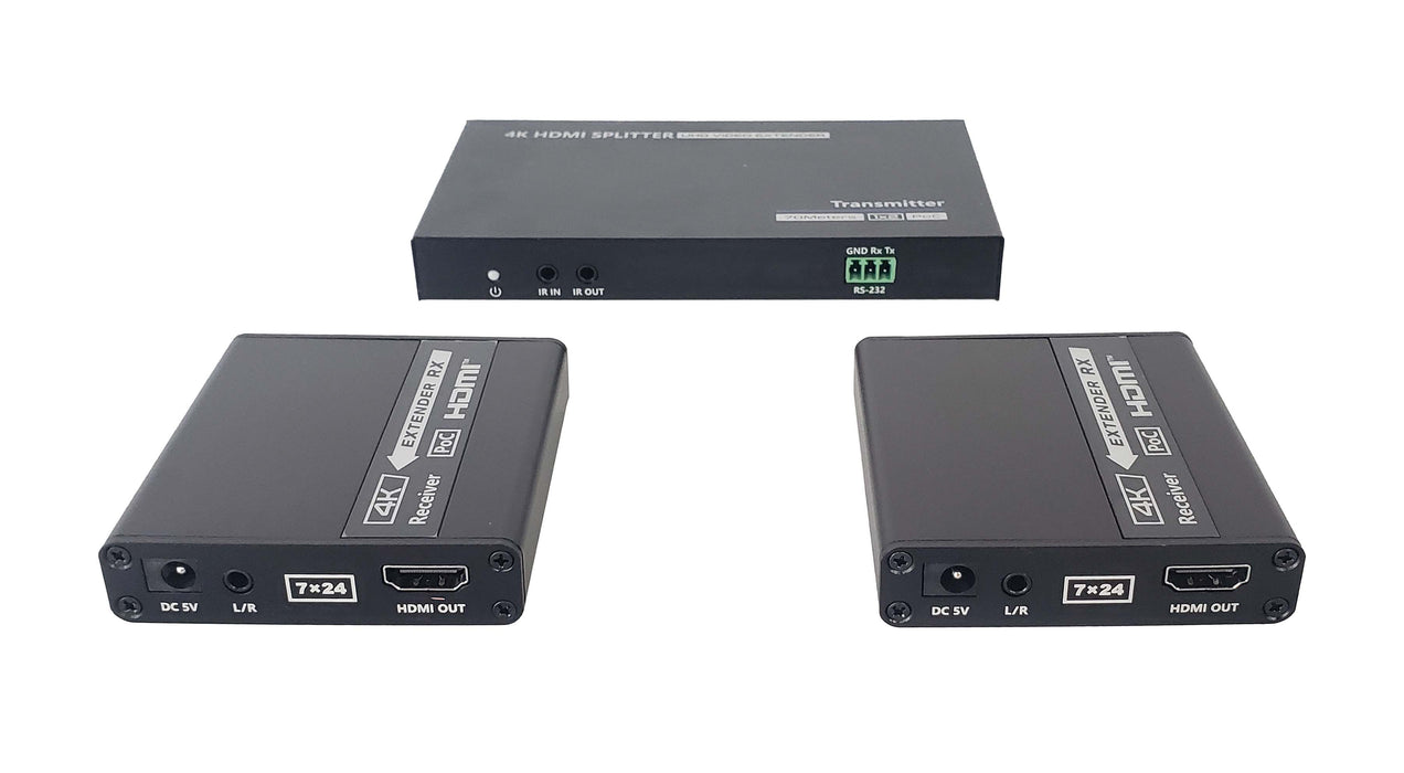 LIONBEAM | HDMI Extender 1X2 Kit PoC 4K 4K 131FT Range 1080P 230FT Range EDID