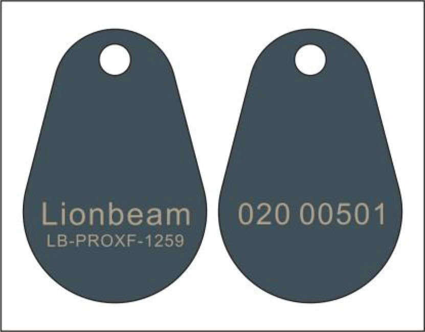 LIONBEAM | Prox Fob Mini | Rosslare Compatible | 25 Pack | W/# Printed on fob Grey