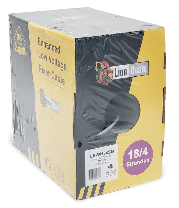 Lionbeam | Cable 18/4 STR CMR | Gray | Pull Box | 1000FT