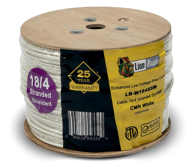 Lionbeam | Cable 18/4 STR OAS CMR | White | 1000FT Reel