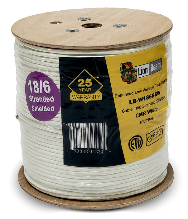 Lionbeam | Cable 18/6 STR OAS CMR | White | 1000FT Reel