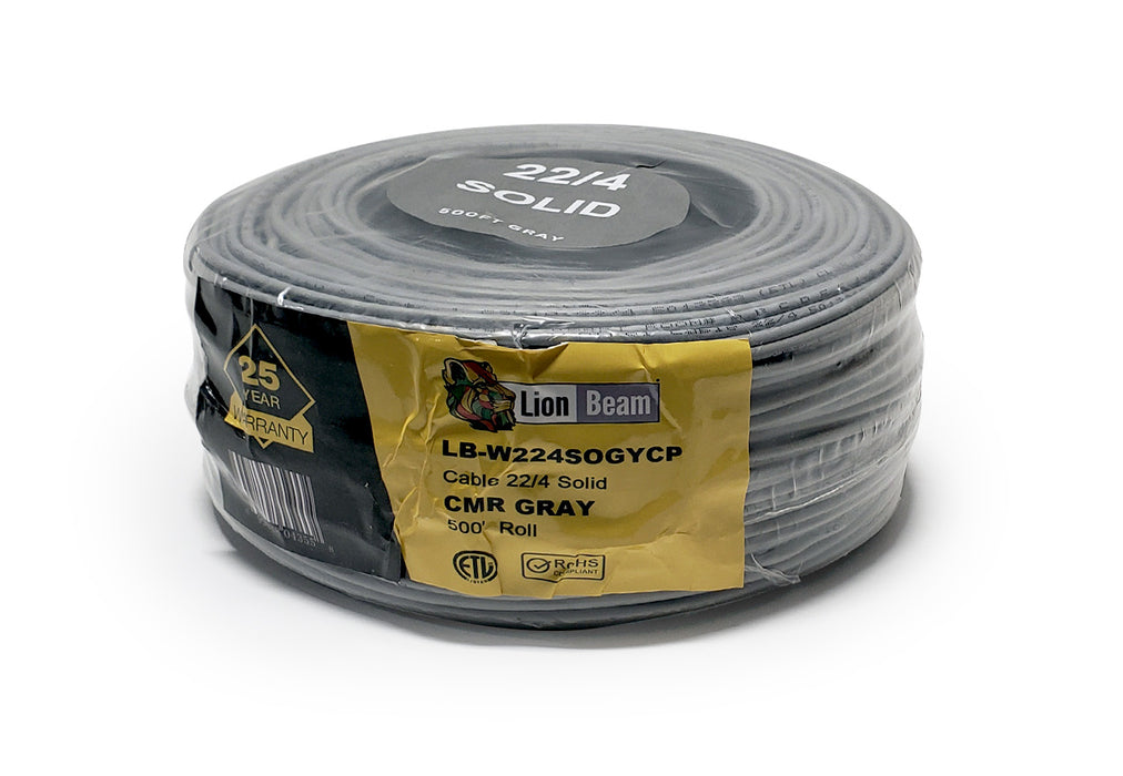 Lionbeam | Cable 22/4 SOL CMR | Gray | 500FT | Coil Pack