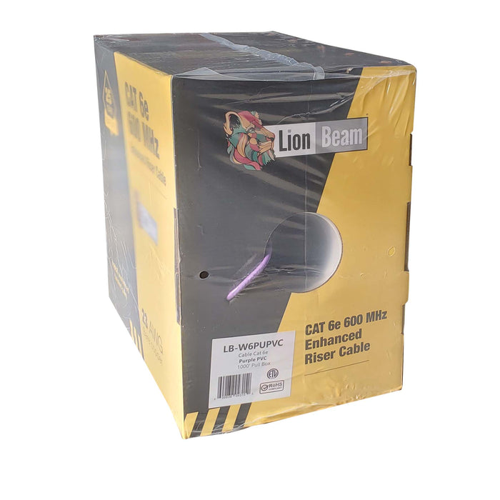 Cat 6 PVC Cable | Purple | 1000' Pull Box