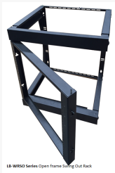 LIONBEAM | Open Frame 6U Swing Out Wall Rack Adjsutable Depth 18-30"