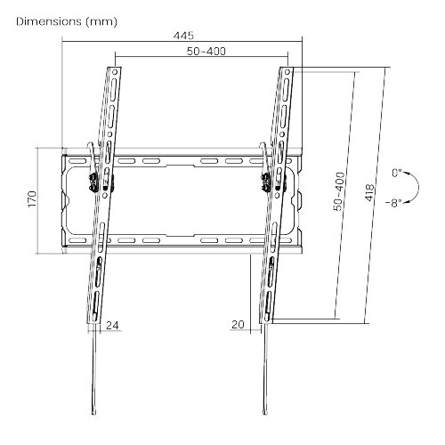 LIONBEAM | TV Mount 32"-70" | Tilt | 99LBS