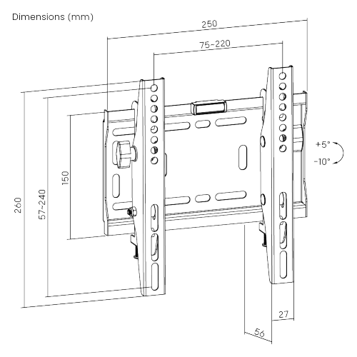 Lionbeam TV Mount 32"-55" | Heavy-Duty | Tilt