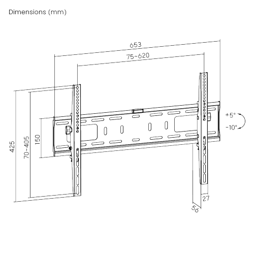 Lionbeam TV Mount 37"-70" | Heavy-Duty | Tilt