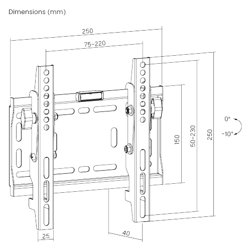 Fixed TV Mount for 23"-42" | Heavy-Duty | Tilt