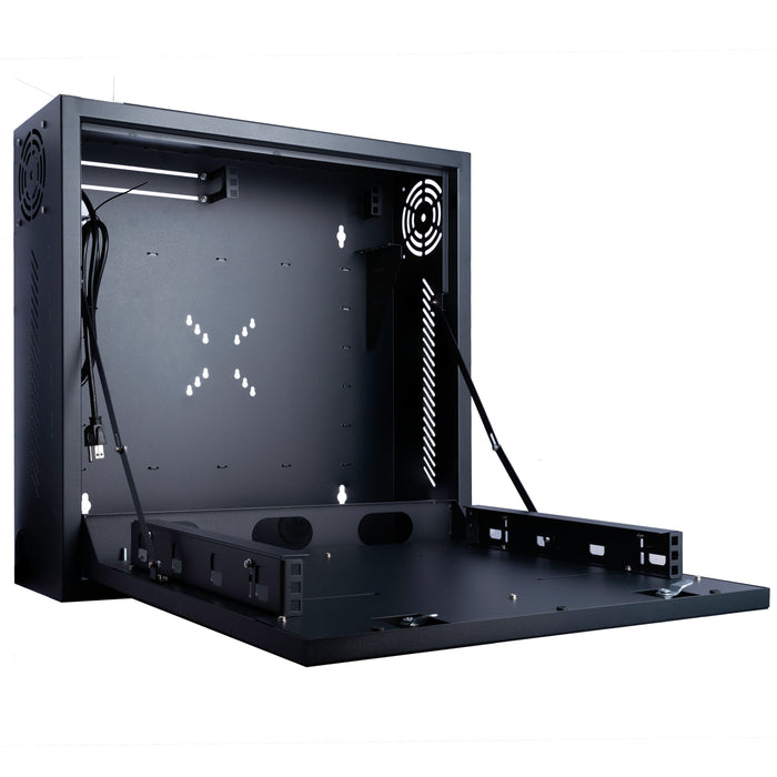 NVR LOCKBOX W/FAN 24"x24"x8" Wall Mount W/Flip Down Door