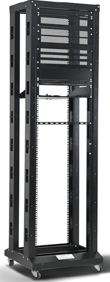 4 Post Cable Management Rack With Casters 23.5